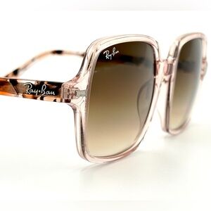 Ray-Ban Square II Women's Sunglasses Transparent Light Brown RB1973 1281/51